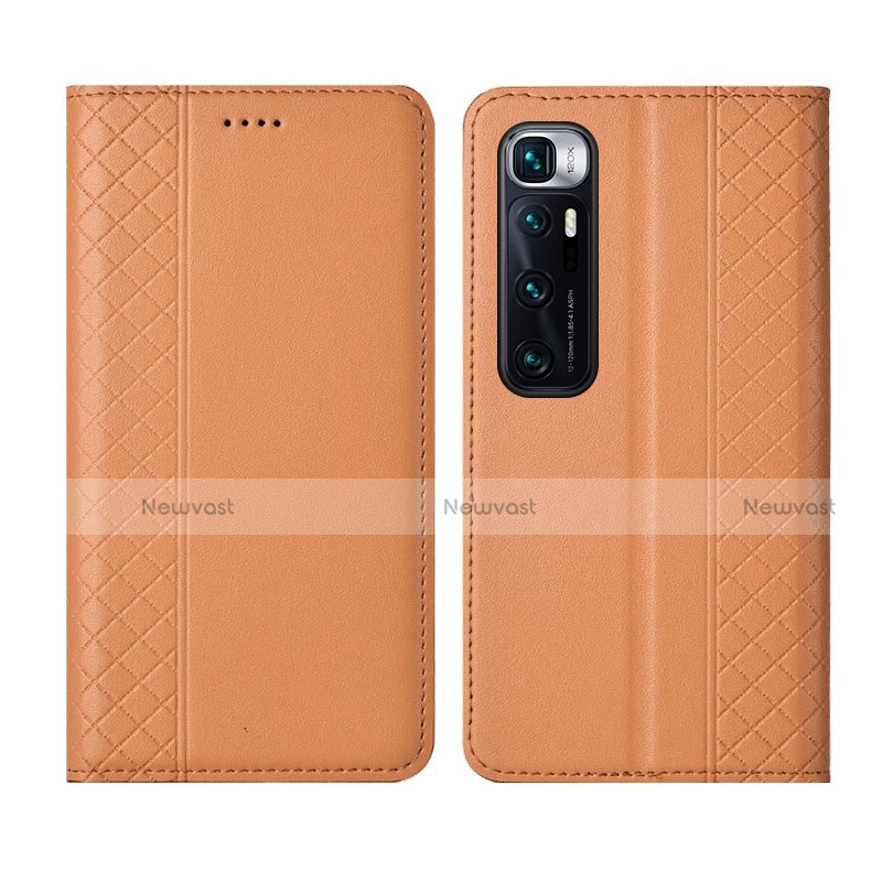 Leather Case Stands Flip Cover L05 Holder for Xiaomi Mi 10 Ultra Orange