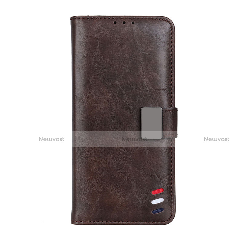 Leather Case Stands Flip Cover L05 Holder for Xiaomi Mi 10T 5G Brown