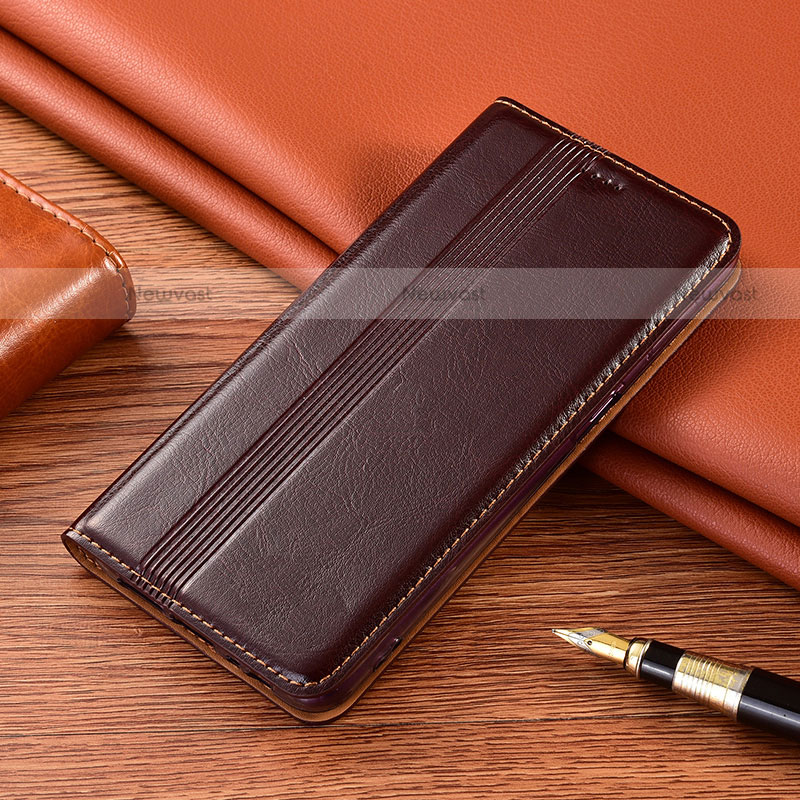 Leather Case Stands Flip Cover L05 Holder for Xiaomi Mi 11 Lite 5G NE Brown