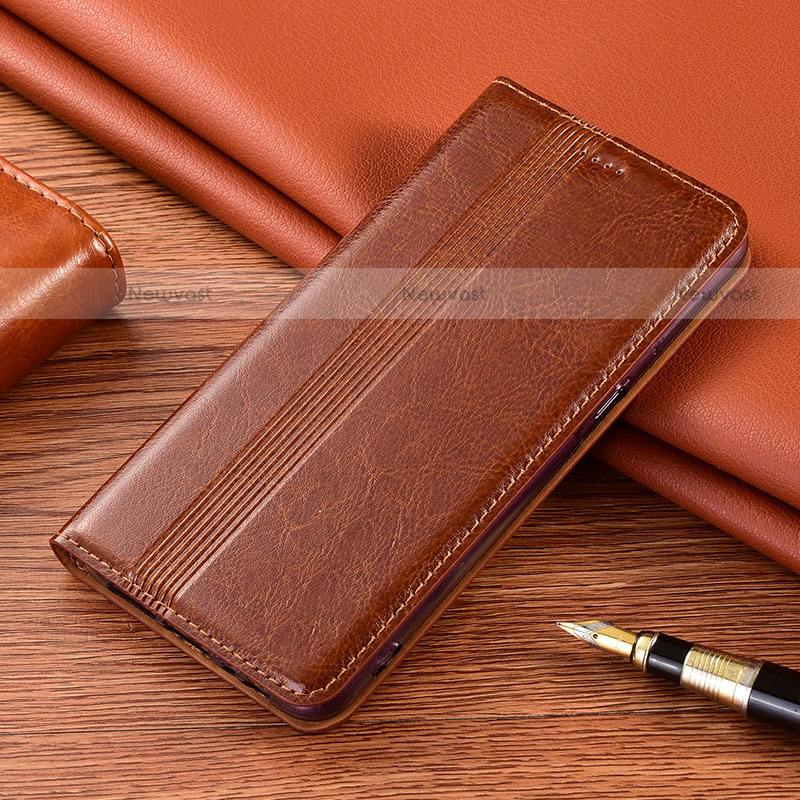 Leather Case Stands Flip Cover L05 Holder for Xiaomi Mi 11 Lite 5G NE Light Brown