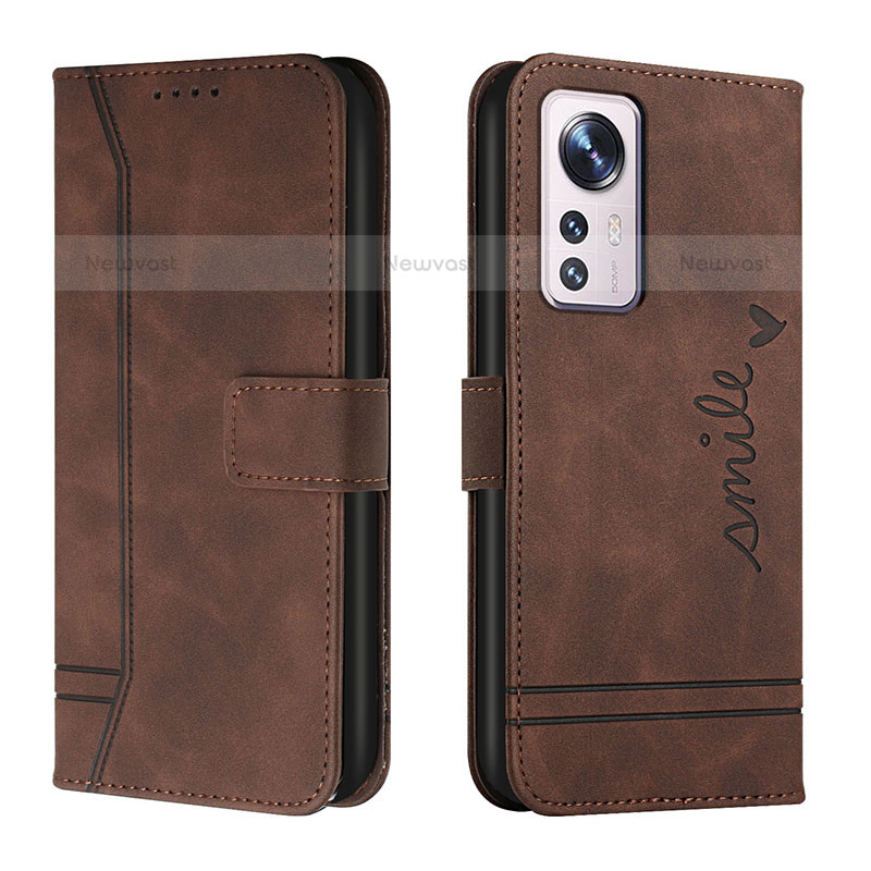 Leather Case Stands Flip Cover L05 Holder for Xiaomi Mi 12S 5G Brown