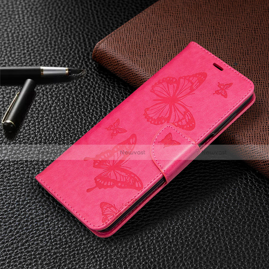 Leather Case Stands Flip Cover L05 Holder for Xiaomi Poco M2 Pro Hot Pink