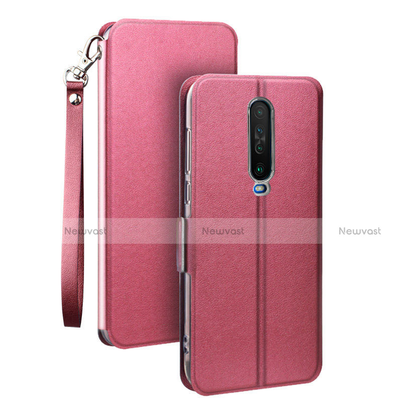 Leather Case Stands Flip Cover L05 Holder for Xiaomi Poco X2 Hot Pink