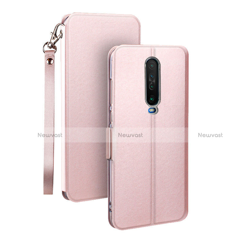 Leather Case Stands Flip Cover L05 Holder for Xiaomi Redmi K30 4G Rose Gold