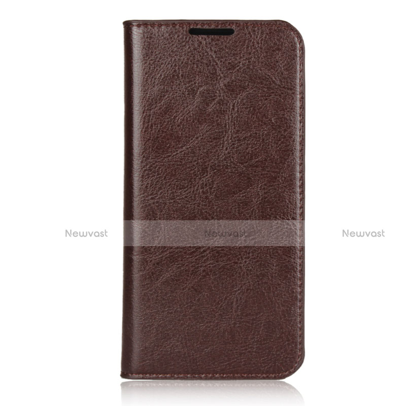 Leather Case Stands Flip Cover L05 Holder for Xiaomi Redmi Note 7 Brown