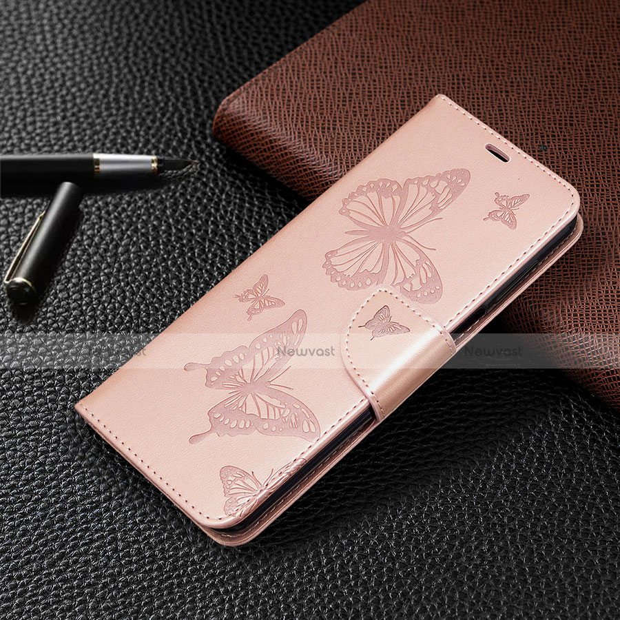 Leather Case Stands Flip Cover L05 Holder for Xiaomi Redmi Note 9 Pro Max Rose Gold