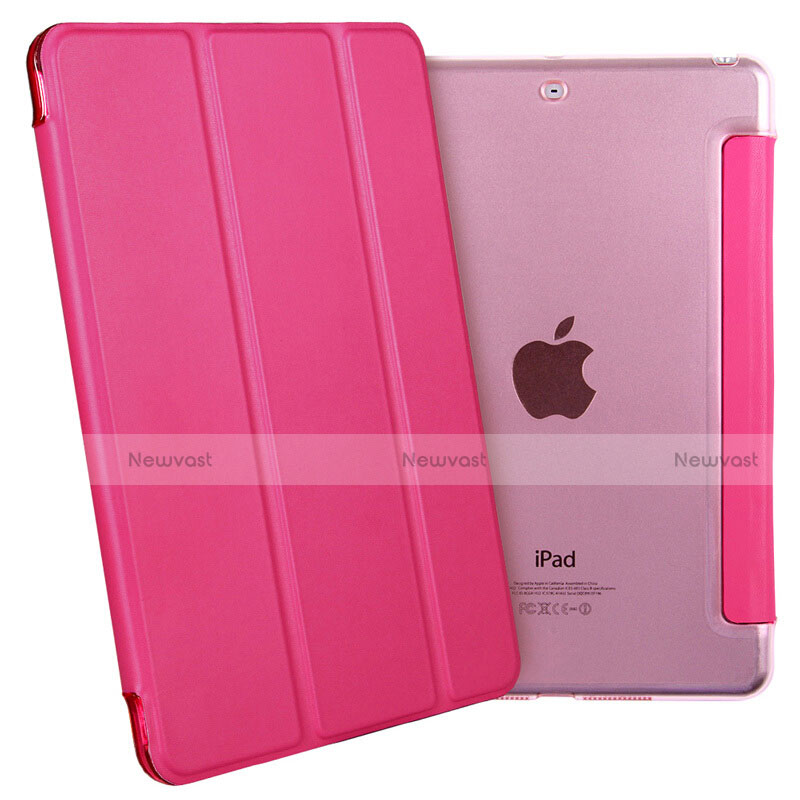 Leather Case Stands Flip Cover L06 for Apple iPad Mini 2 Hot Pink