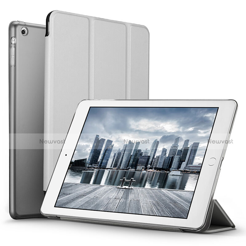 Leather Case Stands Flip Cover L06 for Apple iPad Mini 2 Silver