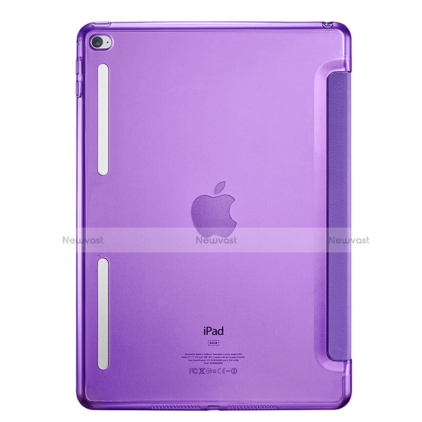 Leather Case Stands Flip Cover L06 for Apple iPad Mini 4 Purple