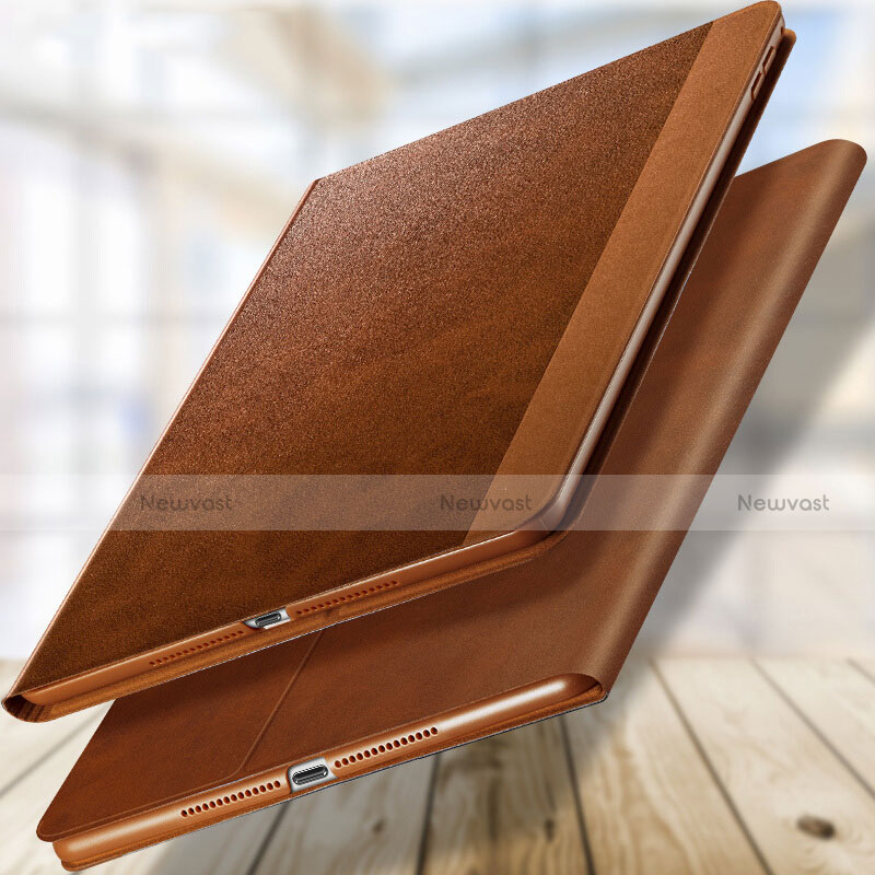 Leather Case Stands Flip Cover L06 for Apple New iPad 9.7 (2017) Brown