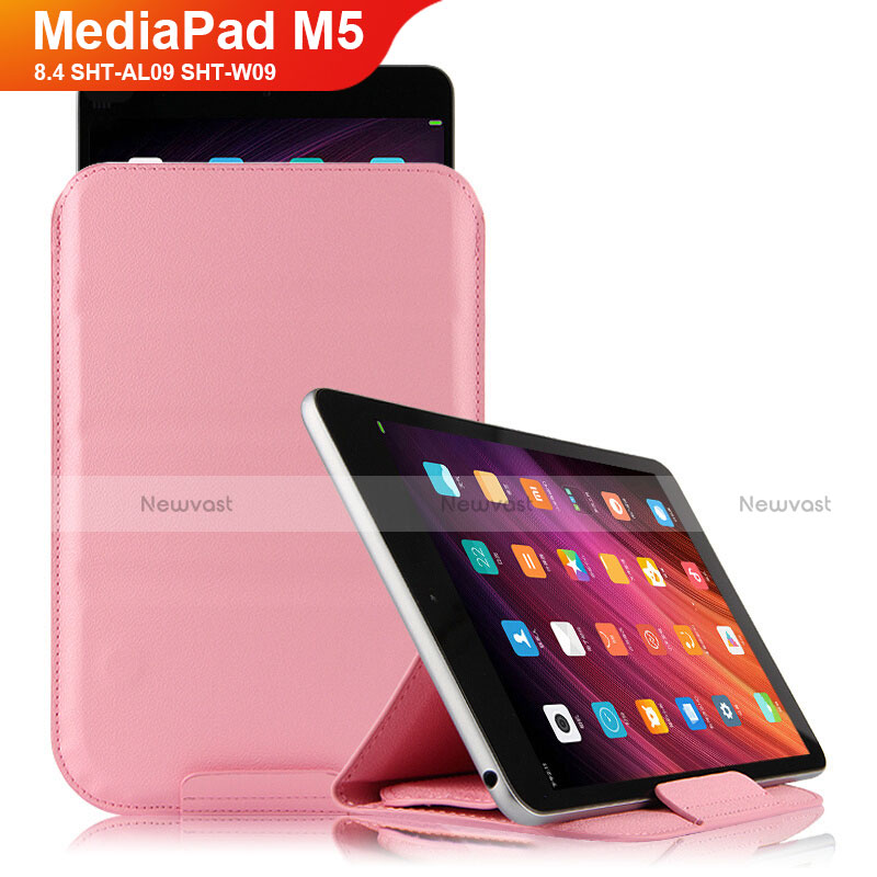 Leather Case Stands Flip Cover L06 for Huawei MediaPad M5 8.4 SHT-AL09 SHT-W09 Pink