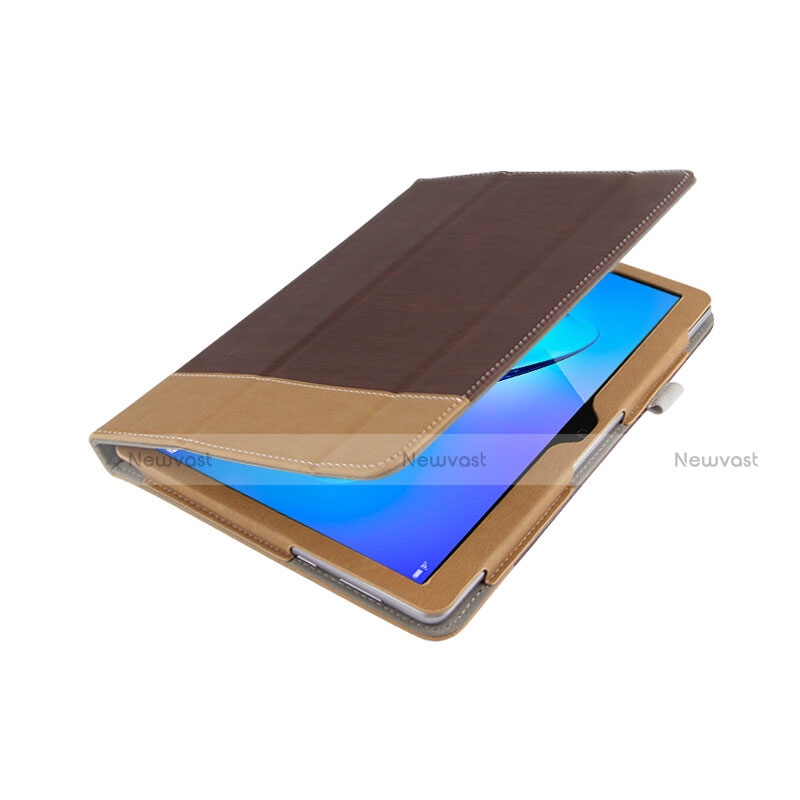 Leather Case Stands Flip Cover L06 for Huawei MediaPad T3 10 AGS-L09 AGS-W09 Brown