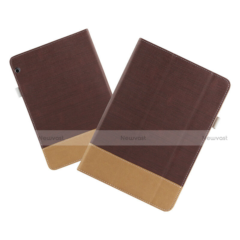 Leather Case Stands Flip Cover L06 for Huawei MediaPad T3 10 AGS-L09 AGS-W09 Brown