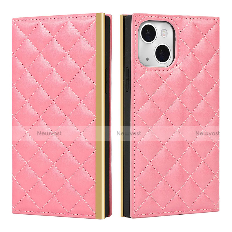 Leather Case Stands Flip Cover L06 Holder for Apple iPhone 13 Pink