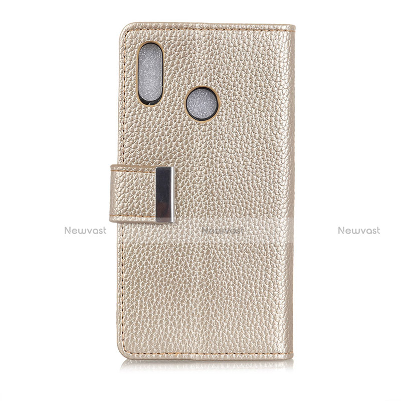 Leather Case Stands Flip Cover L06 Holder for Asus Zenfone Max ZB555KL Gold