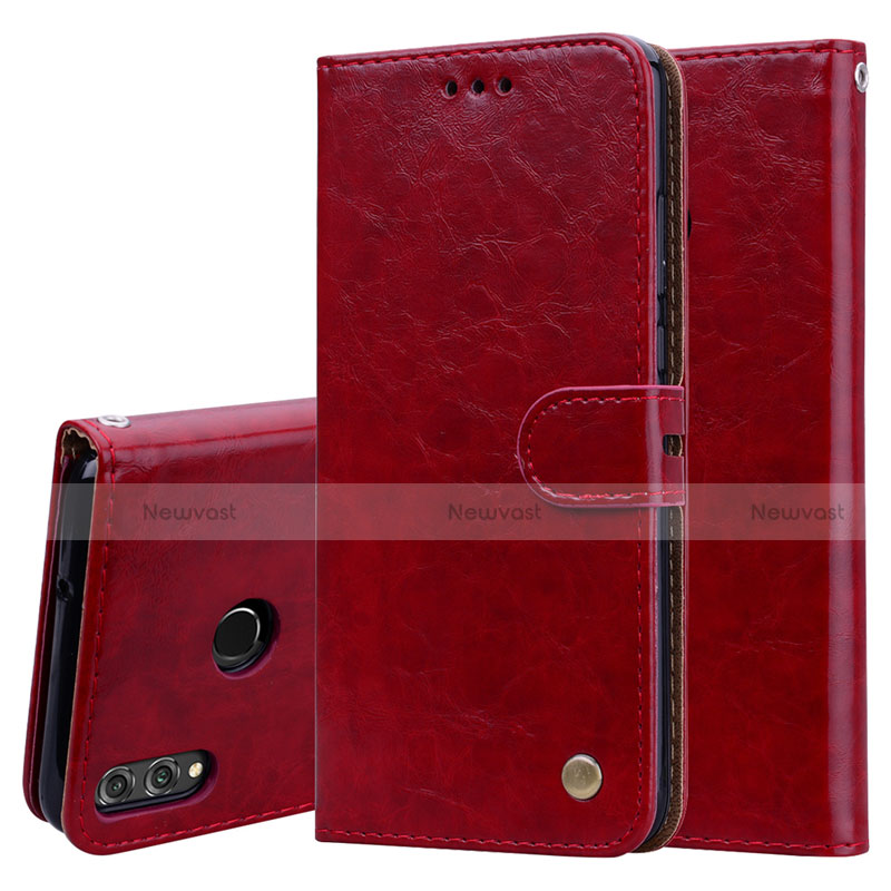 Leather Case Stands Flip Cover L06 Holder for Huawei Honor 8X Red