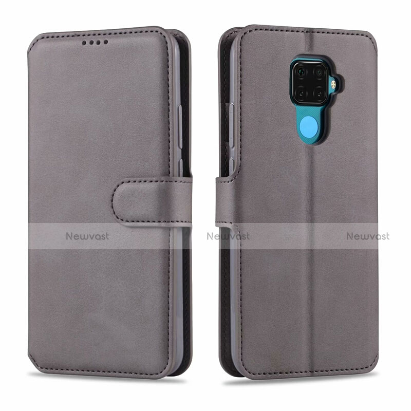 Leather Case Stands Flip Cover L06 Holder for Huawei Mate 30 Lite Gray