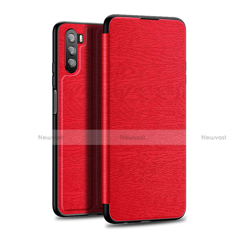 Leather Case Stands Flip Cover L06 Holder for Huawei Mate 40 Lite 5G Red