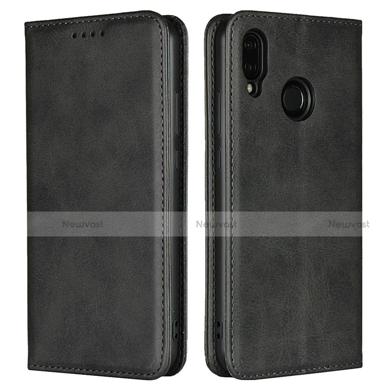 Leather Case Stands Flip Cover L06 Holder for Huawei Nova 3e Black