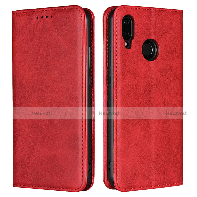 Leather Case Stands Flip Cover L06 Holder for Huawei Nova 3e Red