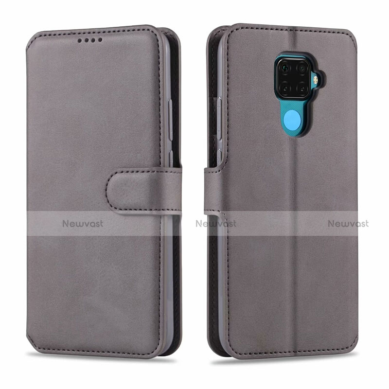 Leather Case Stands Flip Cover L06 Holder for Huawei Nova 5i Pro Gray