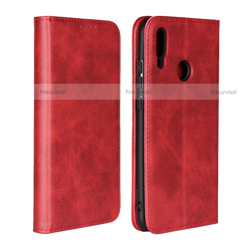 Leather Case Stands Flip Cover L06 Holder for Huawei P Smart (2019) Red