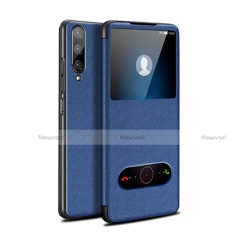 Leather Case Stands Flip Cover L06 Holder for Huawei P Smart Pro (2019) Blue