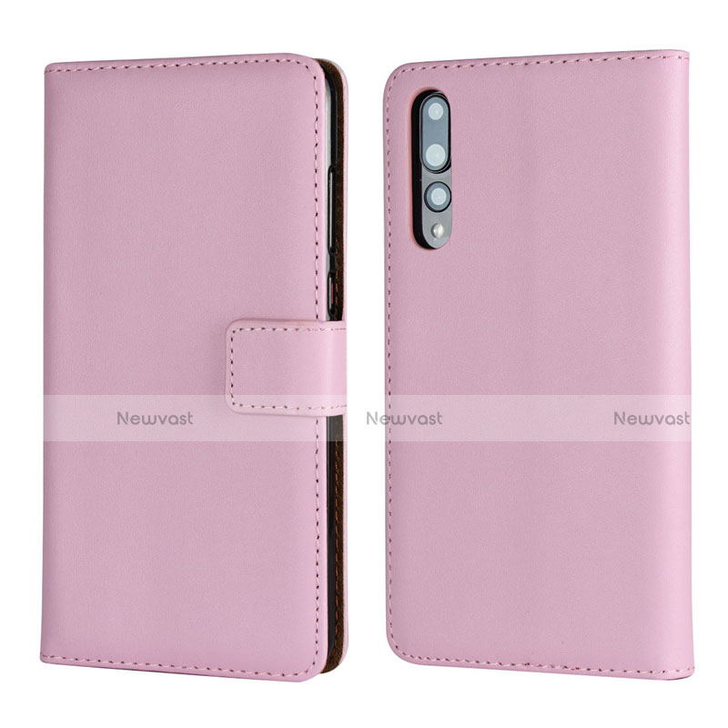 Leather Case Stands Flip Cover L06 Holder for Huawei P20 Pro Pink