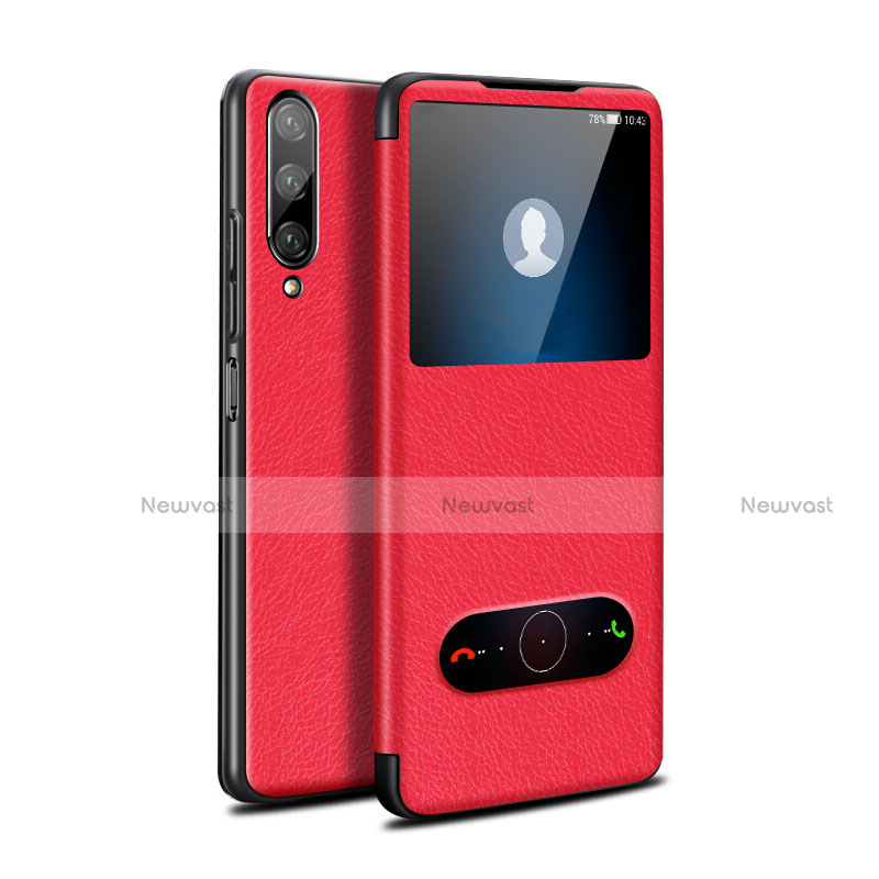 Leather Case Stands Flip Cover L06 Holder for Huawei Y9s Red