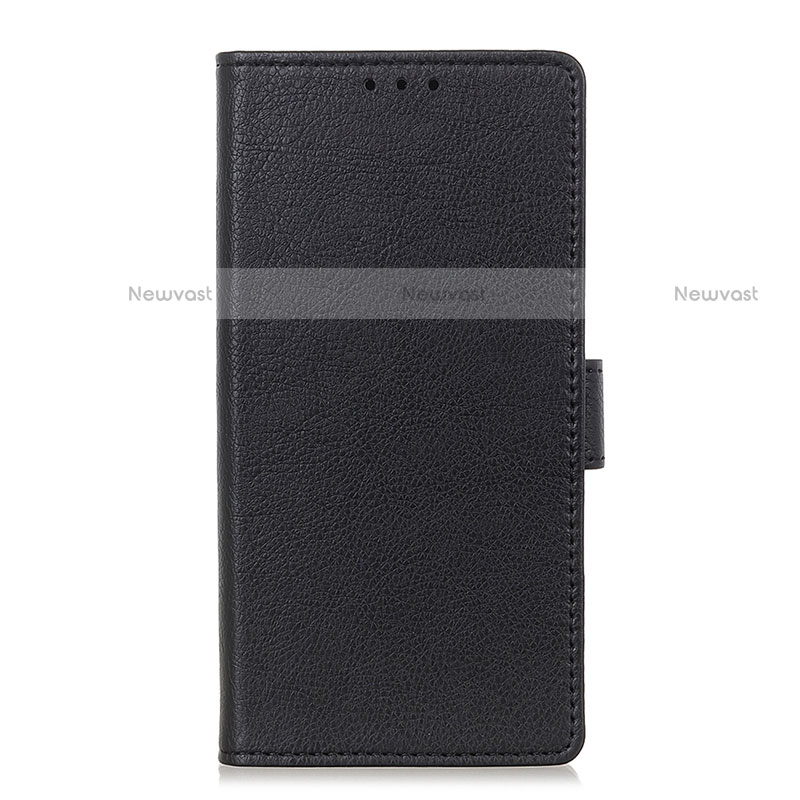 Leather Case Stands Flip Cover L06 Holder for Motorola Moto Edge Black