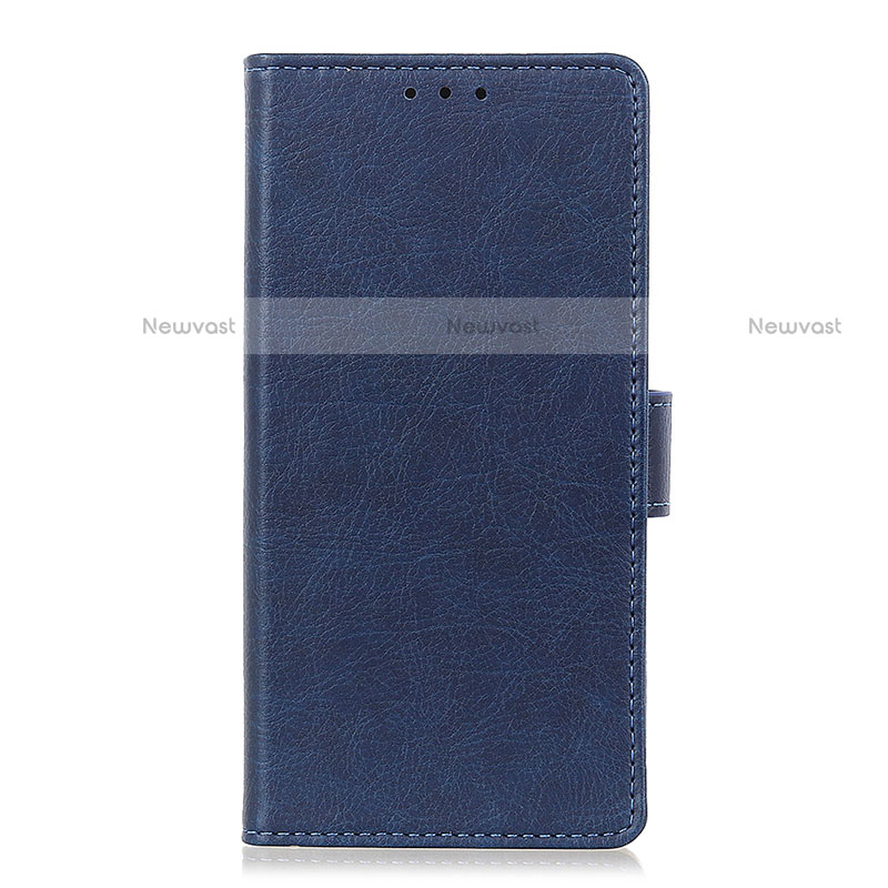 Leather Case Stands Flip Cover L06 Holder for Motorola Moto Edge Blue