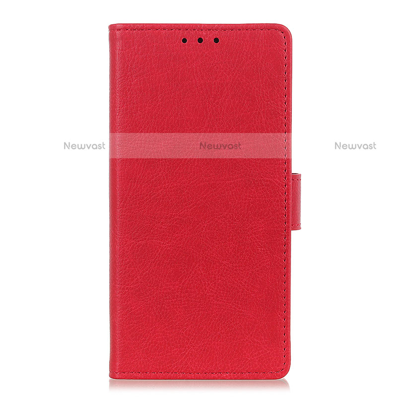 Leather Case Stands Flip Cover L06 Holder for Motorola Moto Edge Red