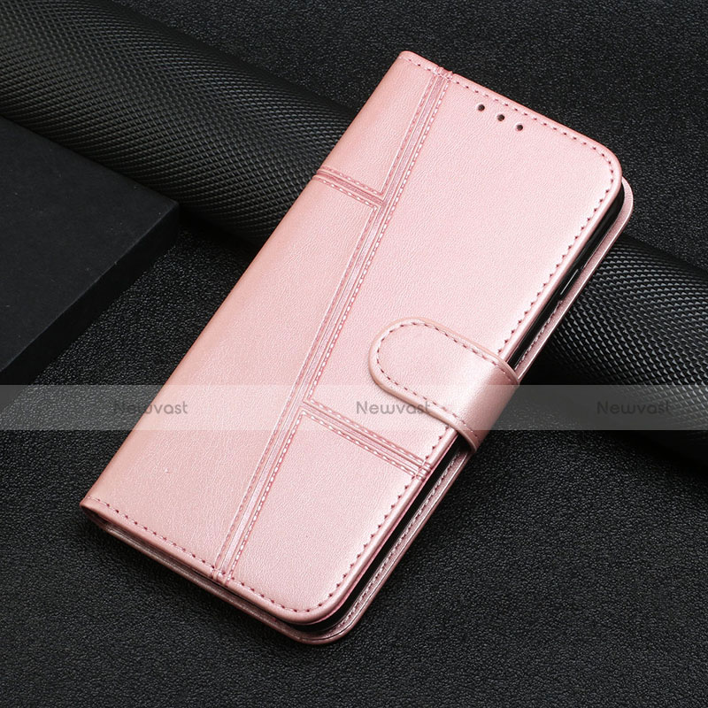 Leather Case Stands Flip Cover L06 Holder for Motorola Moto Edge S Pro 5G Rose Gold