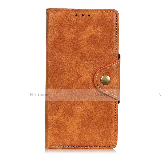 Leather Case Stands Flip Cover L06 Holder for Oppo A92s 5G Orange