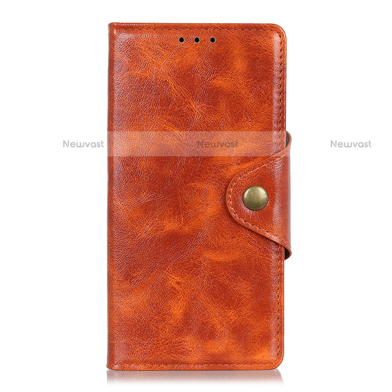 Leather Case Stands Flip Cover L06 Holder for Oppo Reno4 4G Light Brown