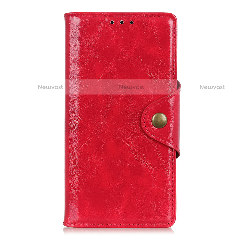 Leather Case Stands Flip Cover L06 Holder for Oppo Reno4 4G Red