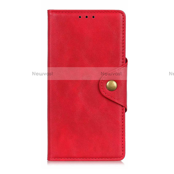 Leather Case Stands Flip Cover L06 Holder for Oppo Reno4 Z 5G Red