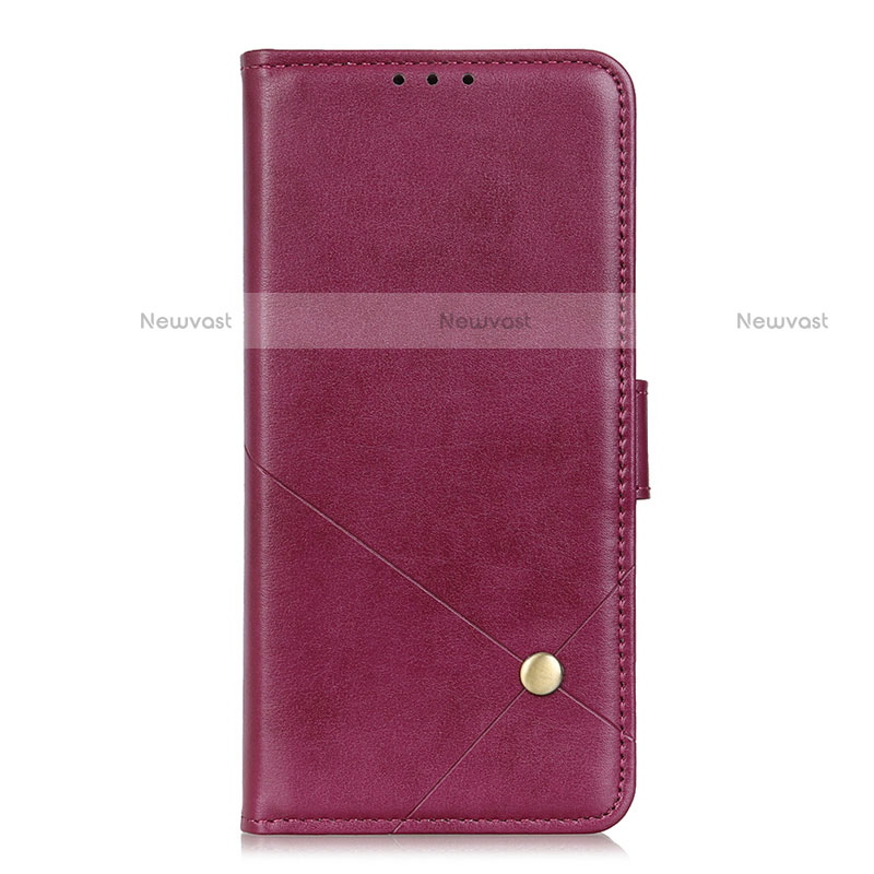 Leather Case Stands Flip Cover L06 Holder for Realme V5 5G Red Wine