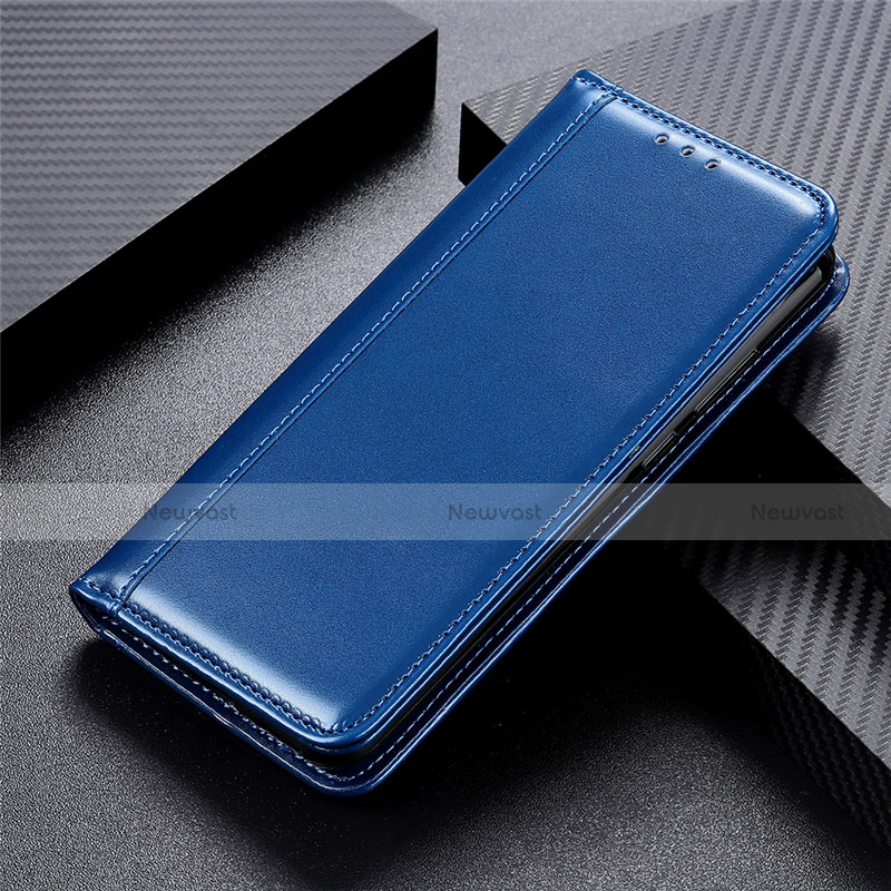 Leather Case Stands Flip Cover L06 Holder for Samsung Galaxy A11 Blue