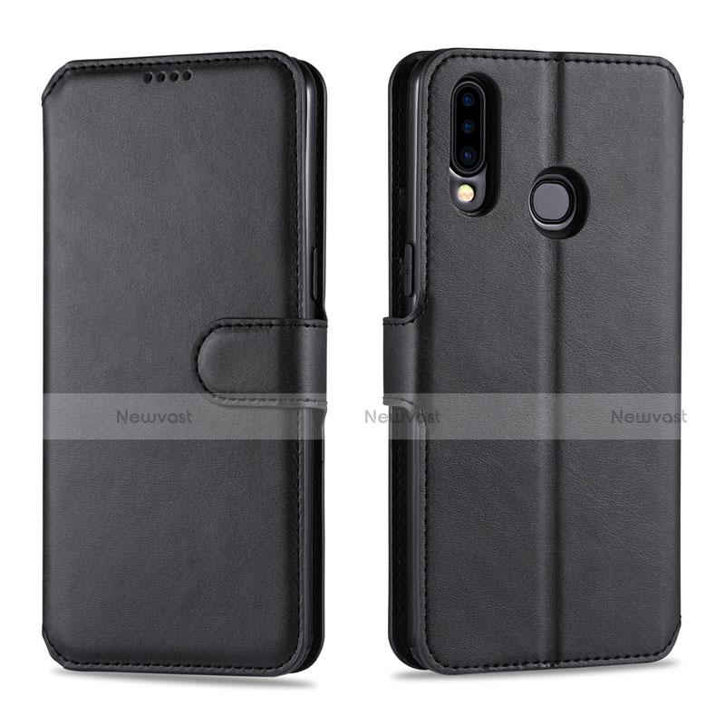 Leather Case Stands Flip Cover L06 Holder for Samsung Galaxy A20s Black