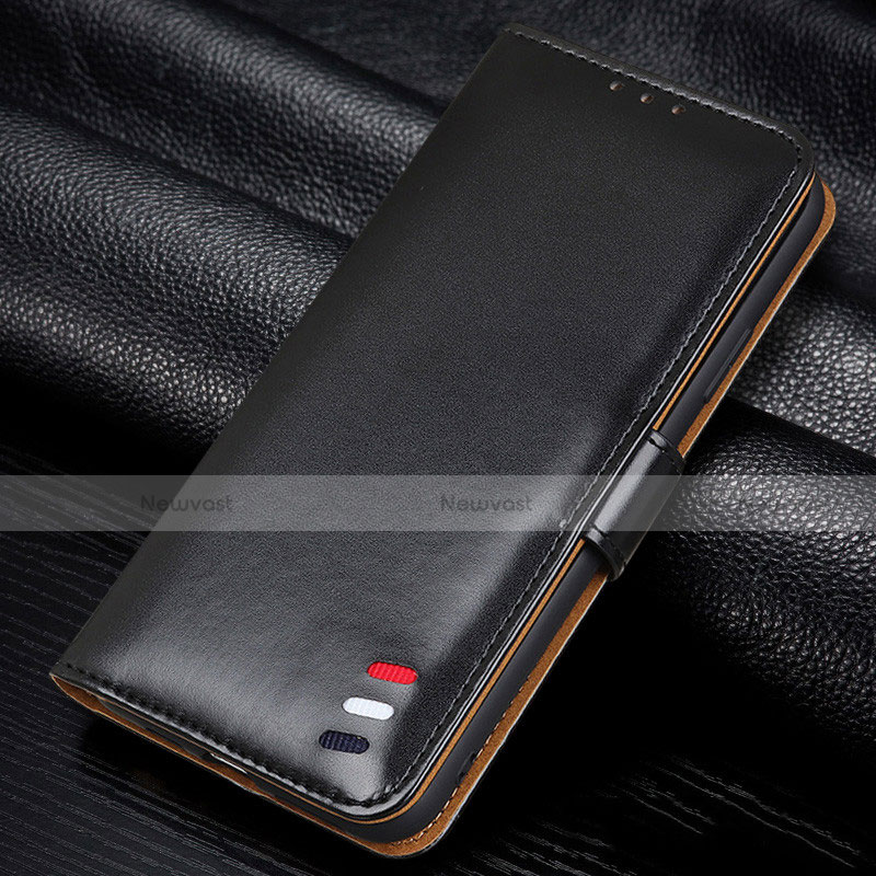 Leather Case Stands Flip Cover L06 Holder for Samsung Galaxy A31 Black