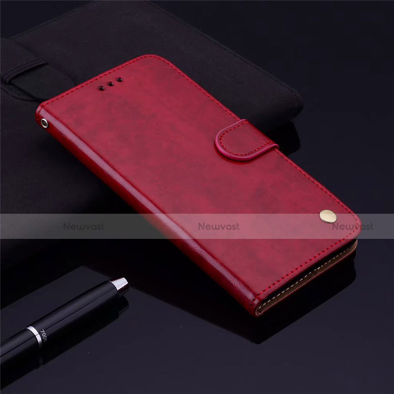 Leather Case Stands Flip Cover L06 Holder for Samsung Galaxy M21s Red