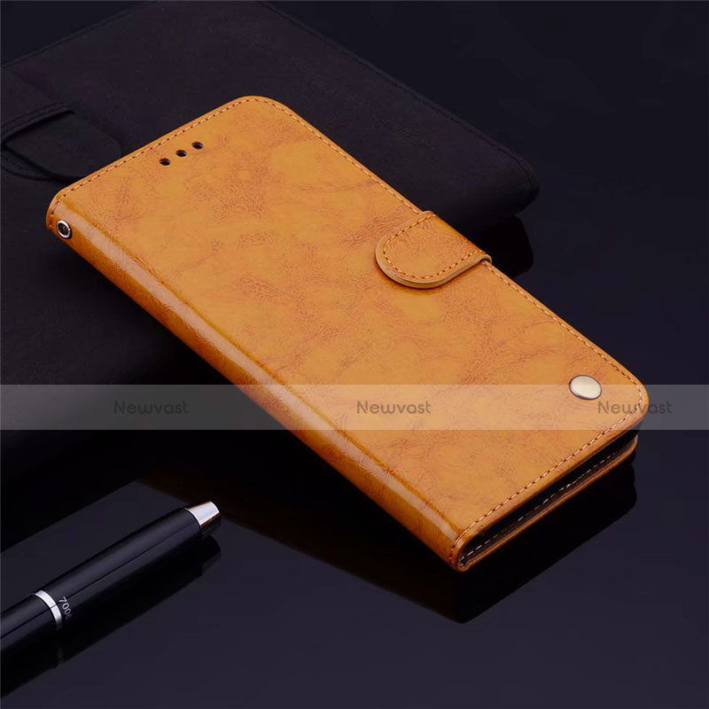 Leather Case Stands Flip Cover L06 Holder for Samsung Galaxy M31 Orange