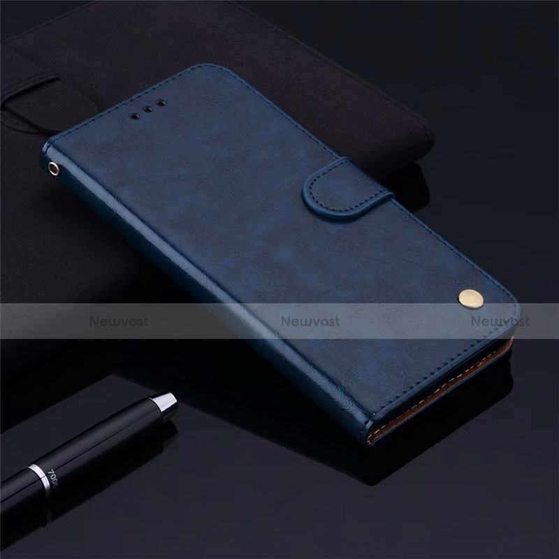 Leather Case Stands Flip Cover L06 Holder for Samsung Galaxy M31 Prime Edition Blue