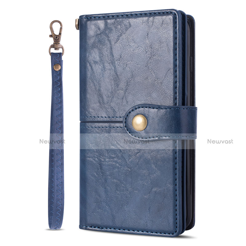 Leather Case Stands Flip Cover L06 Holder for Samsung Galaxy S20 Plus 5G Blue