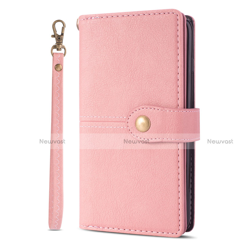 Leather Case Stands Flip Cover L06 Holder for Samsung Galaxy S20 Plus Rose Gold