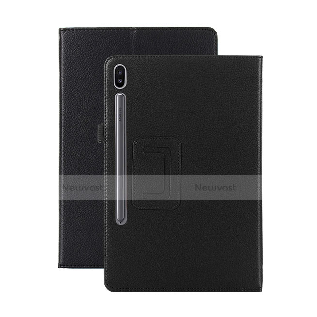 Leather Case Stands Flip Cover L06 Holder for Samsung Galaxy Tab S6 10.5 SM-T860 Black