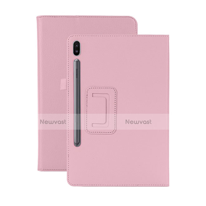 Leather Case Stands Flip Cover L06 Holder for Samsung Galaxy Tab S6 10.5 SM-T860 Pink