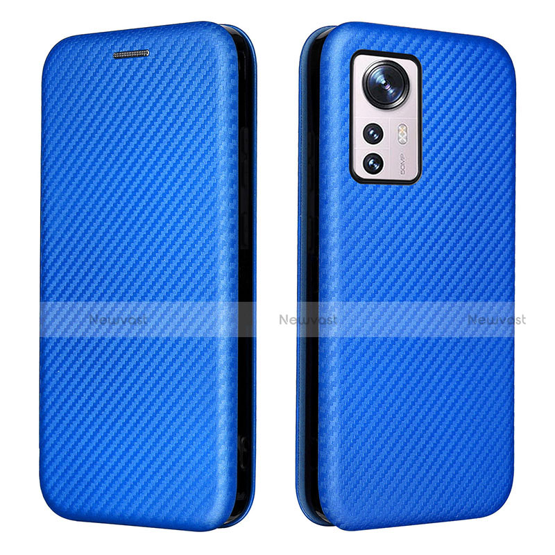 Leather Case Stands Flip Cover L06 Holder for Xiaomi Mi 12 5G Blue