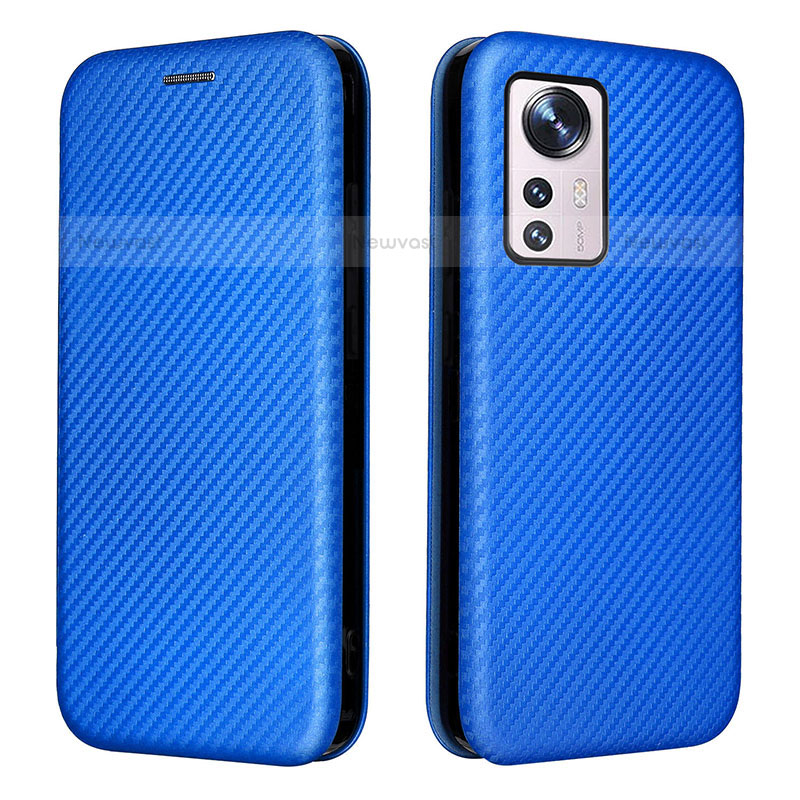 Leather Case Stands Flip Cover L06 Holder for Xiaomi Mi 12S 5G Blue